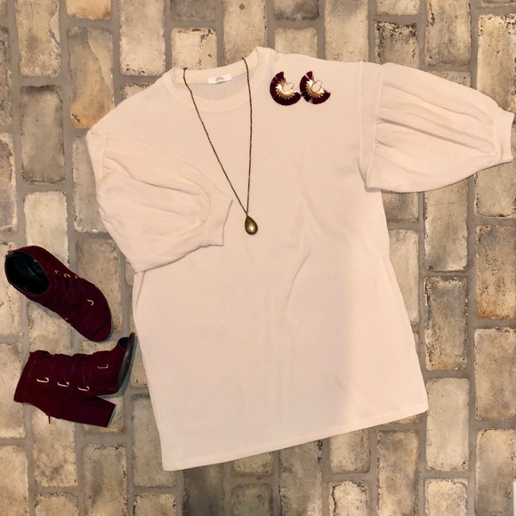 Ivory Ribbed Dress Sz L NWOT (*Dress ONLY Listing) - Picture 2 of 3